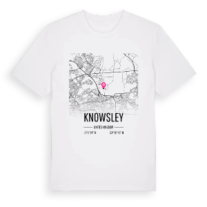 Knowsley karta t-shirt – ekologisk bomull t-shirt från Pinshirt