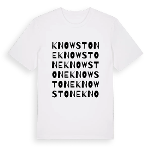 Knowstone ordlek t-shirt – ekologisk bomull t-shirt från Pinshirt