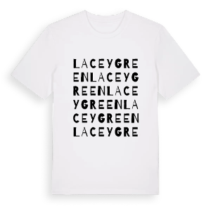 Lacey Green ordlek t-shirt – ekologisk bomull t-shirt från Pinshirt