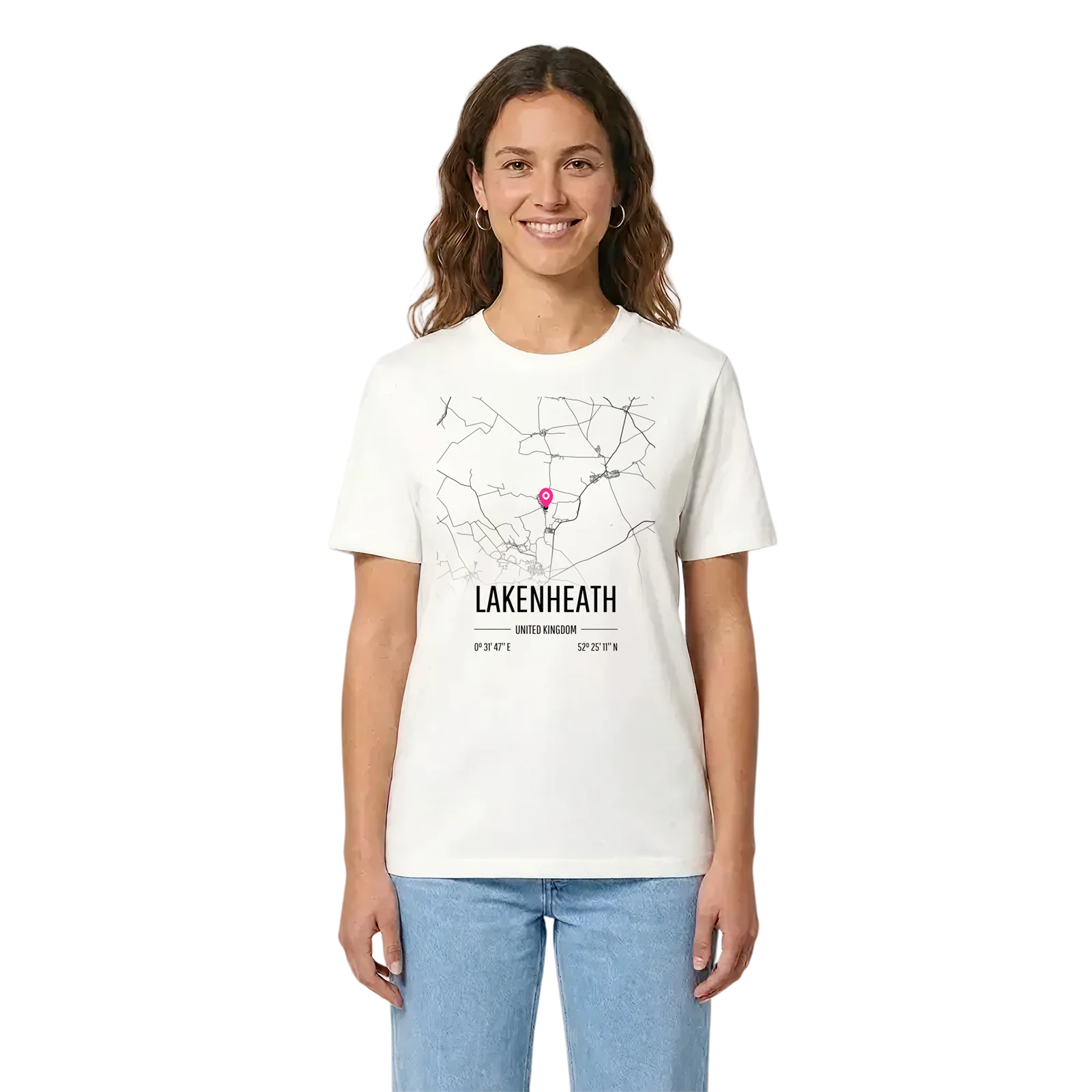 Lakenheath karta t-shirt – White, i miljö