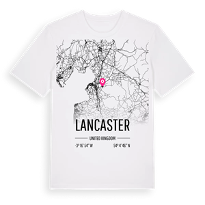 Lancaster karta t-shirt – ekologisk bomull t-shirt från Pinshirt