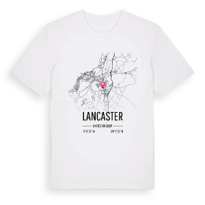 Lancaster karta t-shirt – ekologisk bomull t-shirt från Pinshirt