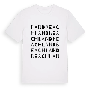 Landbeach ordlek t-shirt – ekologisk bomull t-shirt från Pinshirt