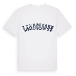 Langcliffe college t-shirt – ekologisk bomull t-shirt från Pinshirt