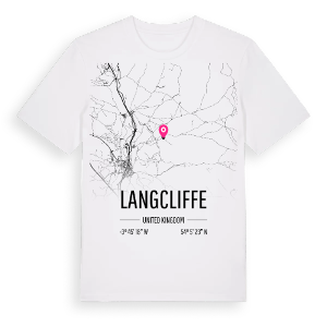 Langcliffe karta t-shirt – ekologisk bomull t-shirt från Pinshirt