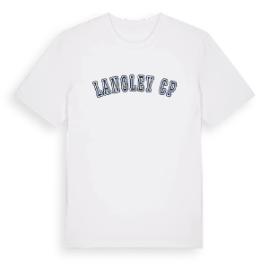 Langley CP college t-shirt – ekologisk bomull t-shirt från Pinshirt