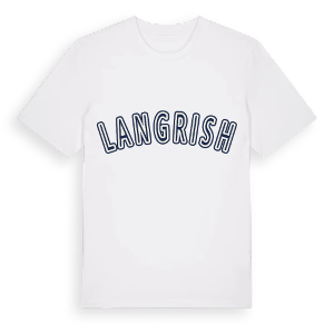 Langrish college t-shirt – ekologisk bomull t-shirt från Pinshirt