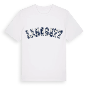 Langsett college t-shirt – ekologisk bomull t-shirt från Pinshirt