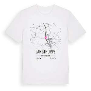 Langthorpe karta t-shirt – ekologisk bomull t-shirt från Pinshirt
