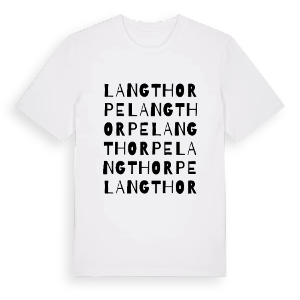 Langthorpe ordlek t-shirt – ekologisk bomull t-shirt från Pinshirt