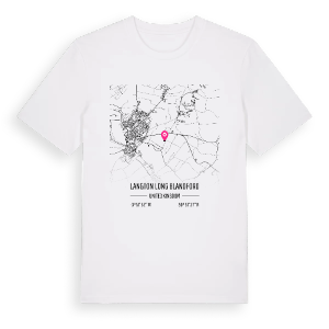 Langton Long Blandford karta t-shirt – ekologisk bomull t-shirt från Pinshirt