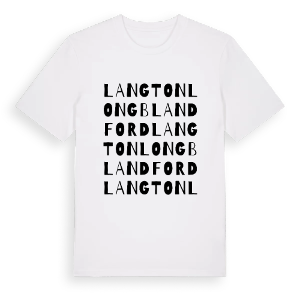 Langton Long Blandford ordlek t-shirt – ekologisk bomull t-shirt från Pinshirt