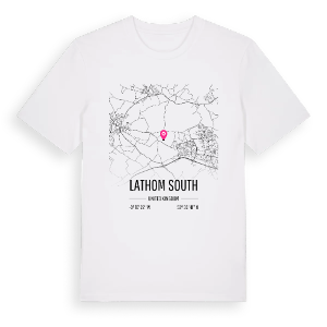 Lathom South karta t-shirt – ekologisk bomull t-shirt från Pinshirt