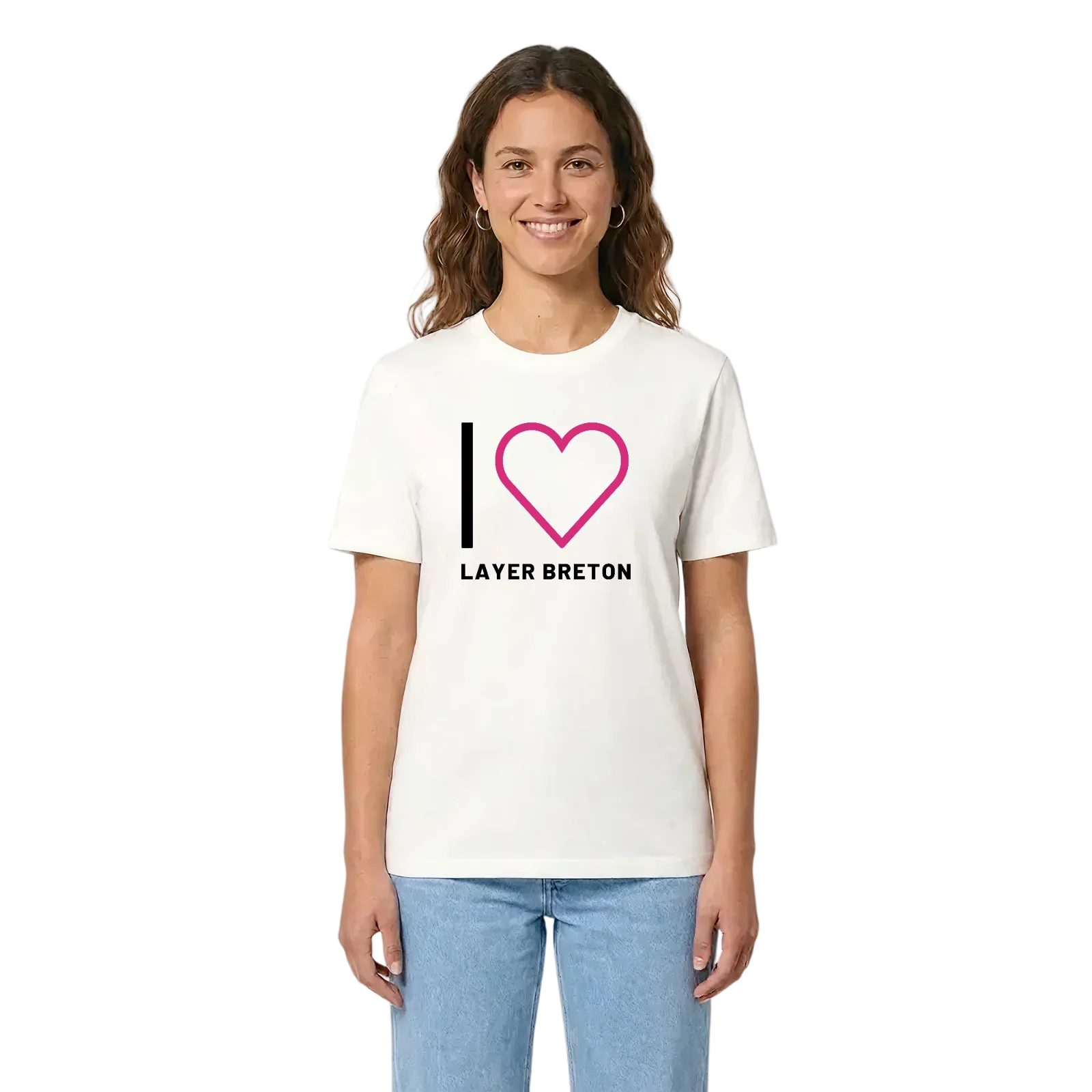 Jag älskar Layer Breton t-shirt stort tryck – White, i miljö