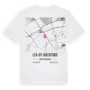 Lea-by-Backford karta t-shirt – ekologisk bomull t-shirt från Pinshirt