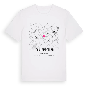Leckhampstead karta t-shirt – ekologisk bomull t-shirt från Pinshirt