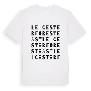 Leicester Forest East ordlek t-shirt – ekologisk bomull t-shirt från Pinshirt