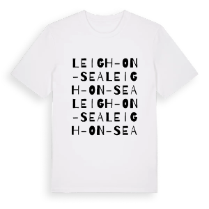 Leigh-on-Sea ordlek t-shirt – ekologisk bomull t-shirt från Pinshirt