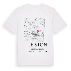 Leiston karta t-shirt – ekologisk bomull t-shirt från Pinshirt