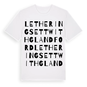 Letheringsett with Glandford ordlek t-shirt – ekologisk bomull t-shirt från Pinshirt