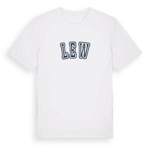 Lew college t-shirt – ekologisk bomull t-shirt från Pinshirt