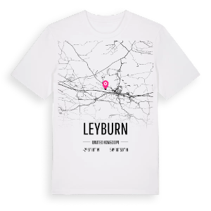 Leyburn karta t-shirt – ekologisk bomull t-shirt från Pinshirt