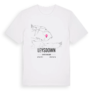Leysdown karta t-shirt – ekologisk bomull t-shirt från Pinshirt