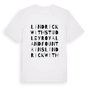 Lindrick with Studley Royal and Fountains ordlek t-shirt – ekologisk bomull t-shirt från PinShirt