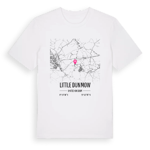 Little Dunmow karta t-shirt – ekologisk bomull t-shirt från Pinshirt