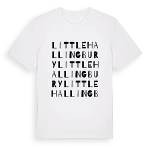 Little Hallingbury ordlek t-shirt – ekologisk bomull t-shirt från Pinshirt