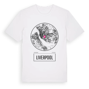 Liverpool t-shirt – ekologisk bomull t-shirt från Pinshirt