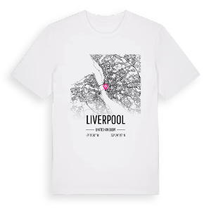 Liverpool karta t-shirt – ekologisk bomull t-shirt från Pinshirt