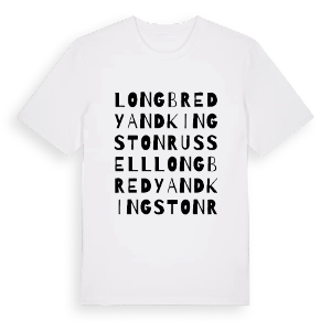 Long Bredy and Kingston Russell ordlek t-shirt – ekologisk bomull t-shirt från Pinshirt