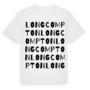 Long Compton ordlek t-shirt – ekologisk bomull t-shirt från Pinshirt