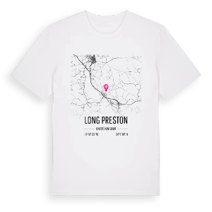 Long Preston karta t-shirt – ekologisk bomull t-shirt från Pinshirt