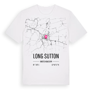 Long Sutton karta t-shirt – ekologisk bomull t-shirt från Pinshirt