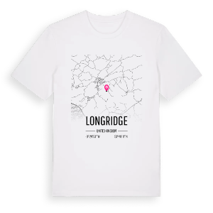 Longridge karta t-shirt – ekologisk bomull t-shirt från Pinshirt