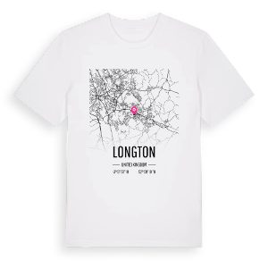 Longton karta t-shirt – ekologisk bomull t-shirt från Pinshirt
