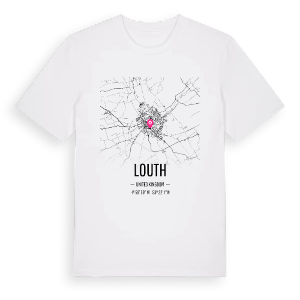 Louth karta t-shirt – ekologisk bomull t-shirt från Pinshirt