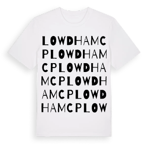 Lowdham CP ordlek t-shirt – ekologisk bomull t-shirt från Pinshirt