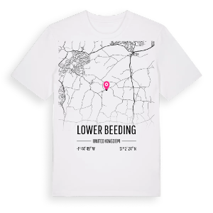 Lower Beeding karta t-shirt – ekologisk bomull t-shirt från Pinshirt