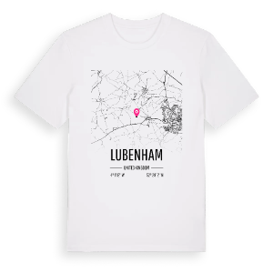 Lubenham karta t-shirt – ekologisk bomull t-shirt från Pinshirt
