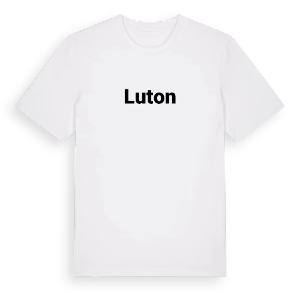 Luton fetstil t-shirt – ekologisk bomull t-shirt från Pinshirt