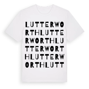 Lutterworth ordlek t-shirt – ekologisk bomull t-shirt från Pinshirt
