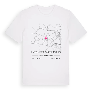 Lytchett Matravers karta t-shirt – ekologisk bomull t-shirt från Pinshirt