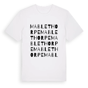 Mablethorpe ordlek t-shirt – ekologisk bomull t-shirt från Pinshirt