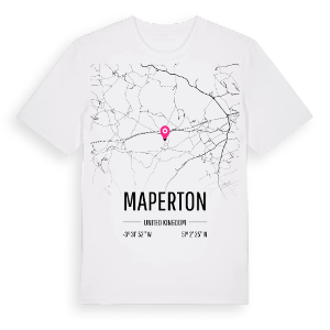 Maperton karta t-shirt – ekologisk bomull t-shirt från Pinshirt