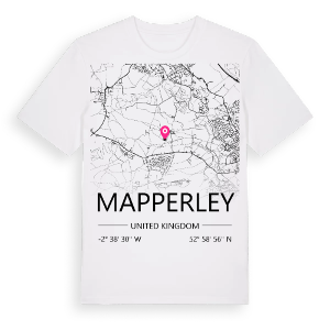 Mapperley karta t-shirt – ekologisk bomull t-shirt från Pinshirt