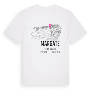 Margate karta t-shirt – ekologisk bomull t-shirt från Pinshirt