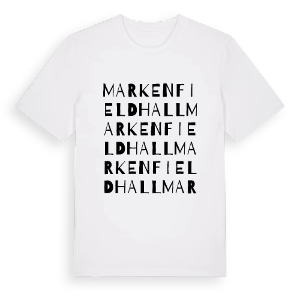 Markenfield Hall ordlek t-shirt – ekologisk bomull t-shirt från Pinshirt